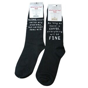 What'd You Say? Sox Bundle Of 2 New Unisex Socks, Gift Idea Men's 6-12 #394C